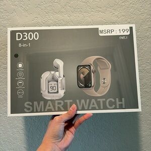 NWT Smart Watch with Earbuds, Wireless charger and straps.
